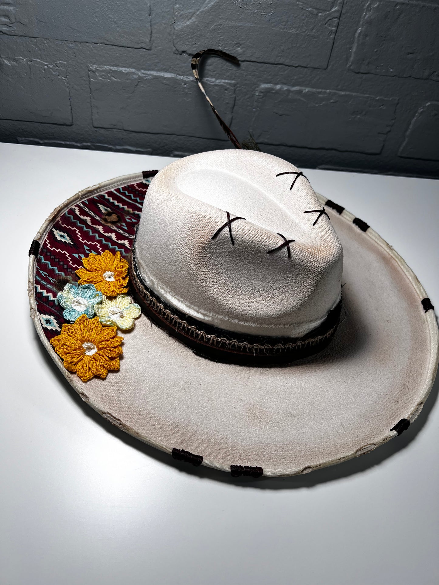 vintage inspired western and flowers hat